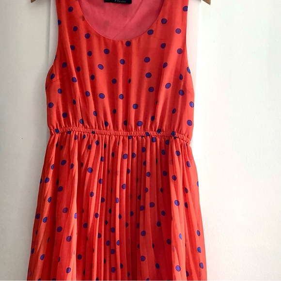 Orange Polka Dot Midi Dress - Picture 5 of 5